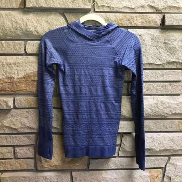 Lululemon Rest Less Hoodie Gatsby Blue / White a yoga athletic size 2 - Picture 7 of 13